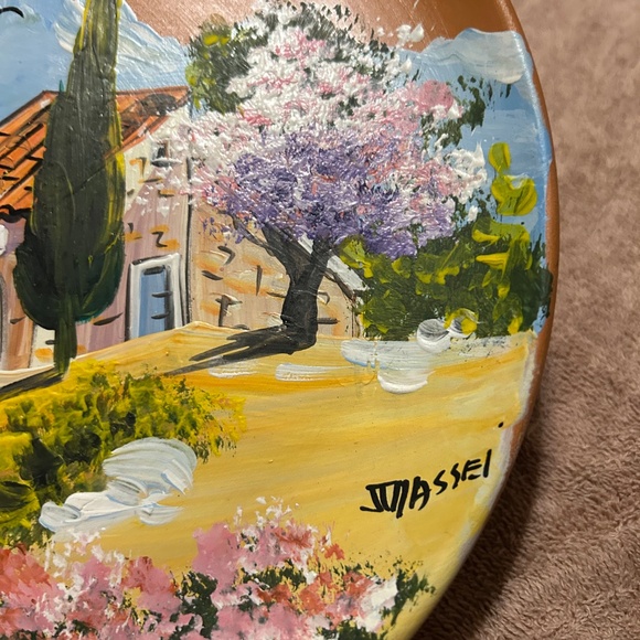 Vintage JTM Assei Paintings on Clay Plates From France- Set of 3 - Picture 2 of 12